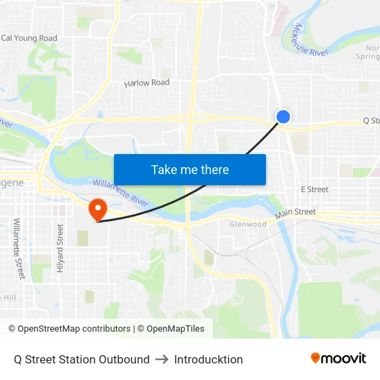 Q Street Station Outbound to Introducktion map