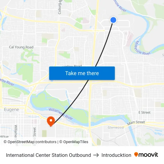 International Center Station Outbound to Introducktion map