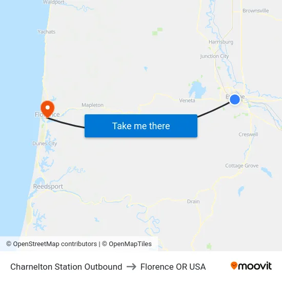 Charnelton Station Outbound to Florence OR USA map