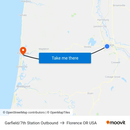 Garfield/7th Station Outbound to Florence OR USA map