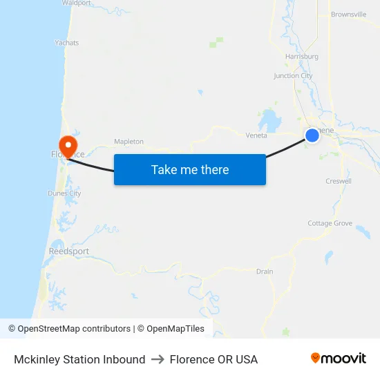Mckinley Station Inbound to Florence OR USA map