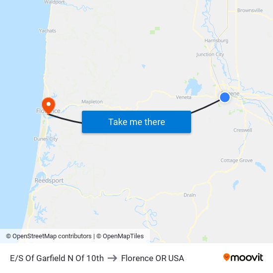 E/S Of Garfield N Of 10th to Florence OR USA map