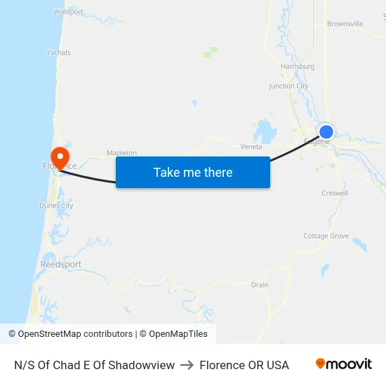 N/S Of Chad E Of Shadowview to Florence OR USA map