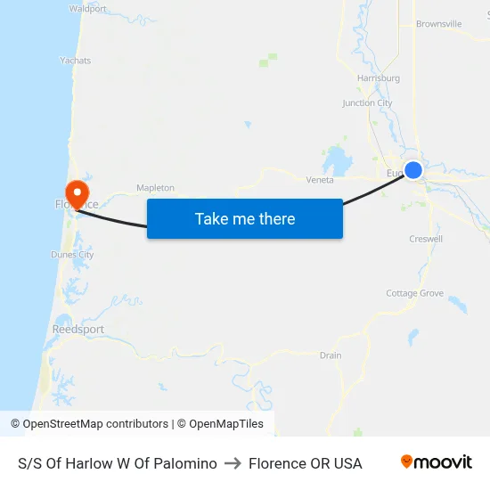 S/S Of Harlow W Of Palomino to Florence OR USA map