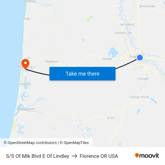 S/S Of Mlk Blvd E Of Lindley to Florence OR USA map