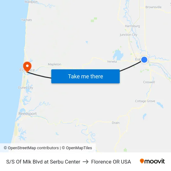 S/S Of Mlk Blvd at Serbu Center to Florence OR USA map
