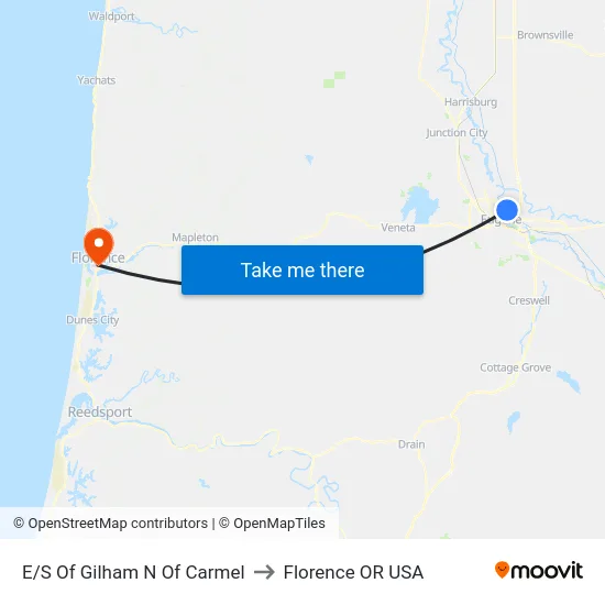 E/S Of Gilham N Of Carmel to Florence OR USA map