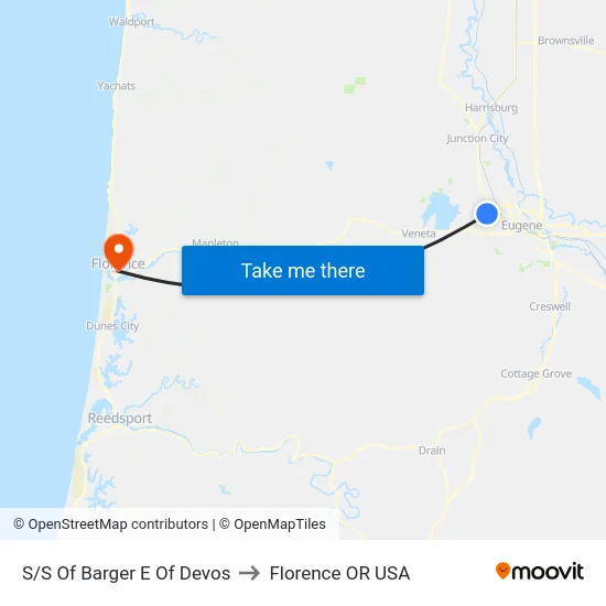 S/S Of Barger E Of Devos to Florence OR USA map