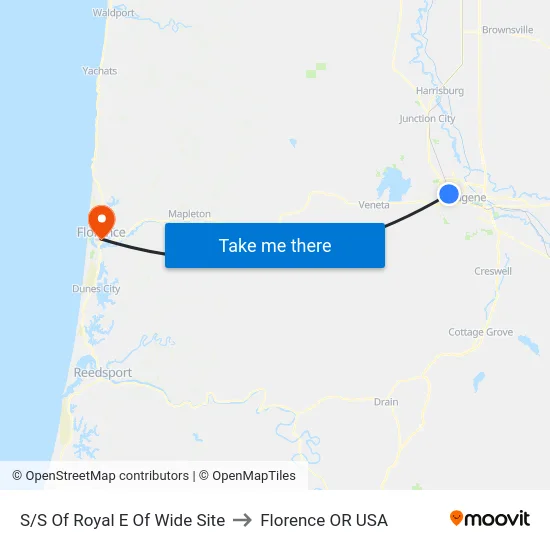 S/S Of Royal E Of Wide Site to Florence OR USA map