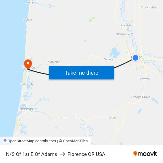 N/S Of 1st E Of Adams to Florence OR USA map