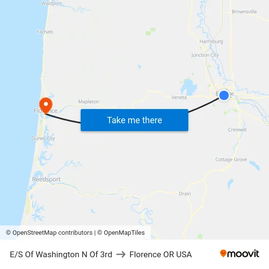 E/S Of Washington N Of 3rd to Florence OR USA map