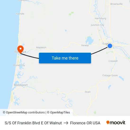 S/S Of Franklin Blvd E Of Walnut to Florence OR USA map