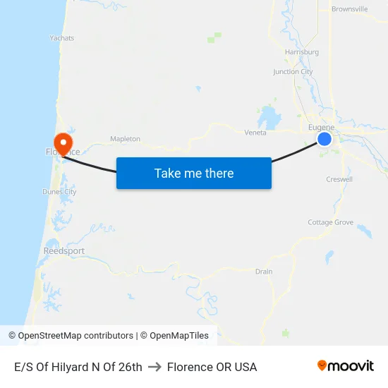 E/S Of Hilyard N Of 26th to Florence OR USA map