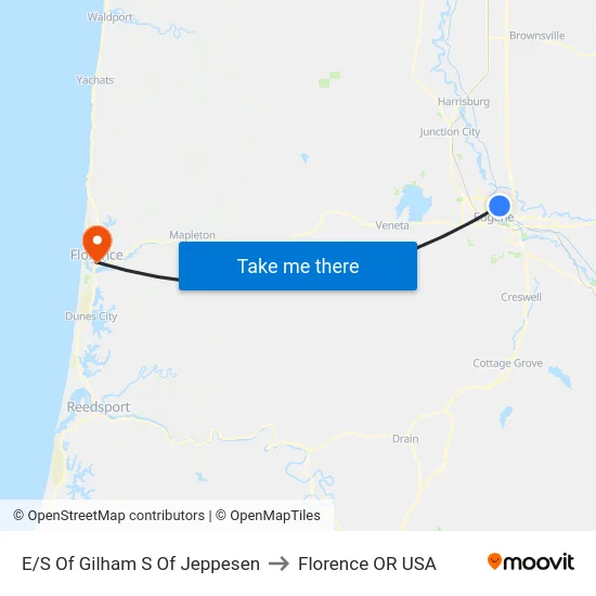 E/S Of Gilham S Of Jeppesen to Florence OR USA map