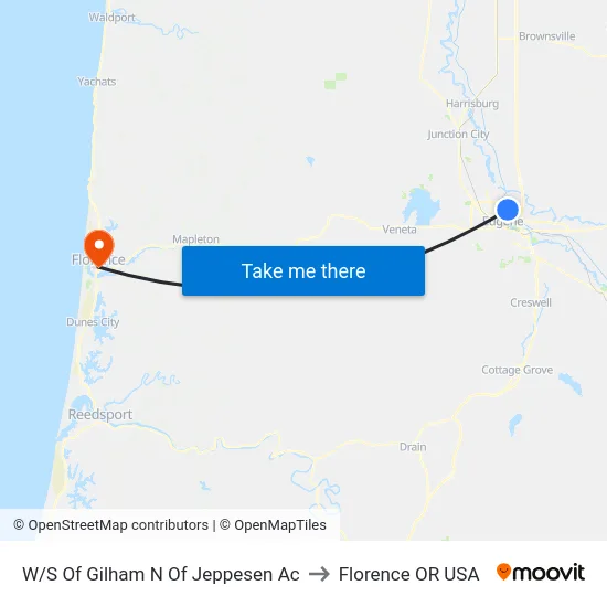 W/S Of Gilham N Of Jeppesen Ac to Florence OR USA map
