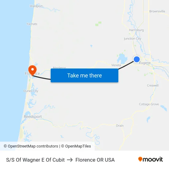 S/S Of Wagner E Of Cubit to Florence OR USA map