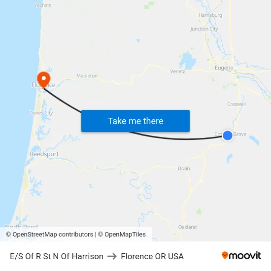 E/S Of R St N Of Harrison to Florence OR USA map