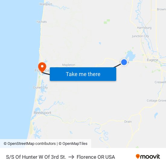 S/S Of Hunter W Of 3rd St. to Florence OR USA map