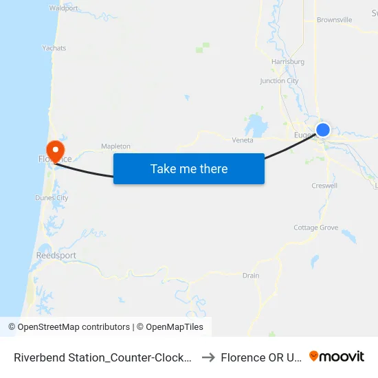 Riverbend Station_Counter-Clockwise to Florence OR USA map