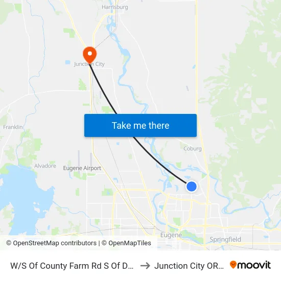 W/S Of County Farm Rd S Of Dale Ave to Junction City OR USA map