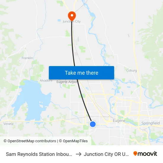 Sam Reynolds Station Inbound to Junction City OR USA map