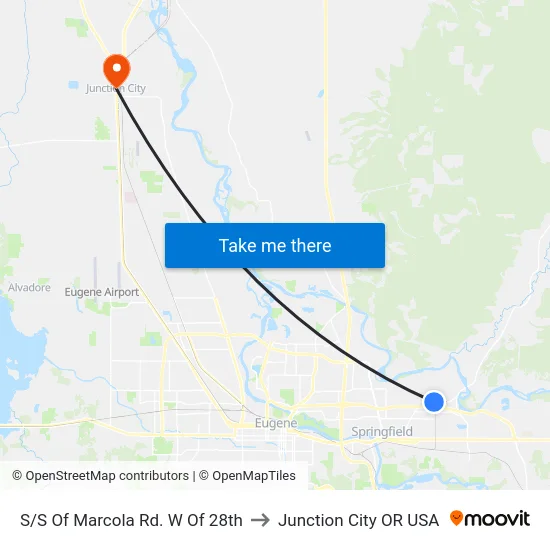 S/S Of Marcola Rd. W Of 28th to Junction City OR USA map