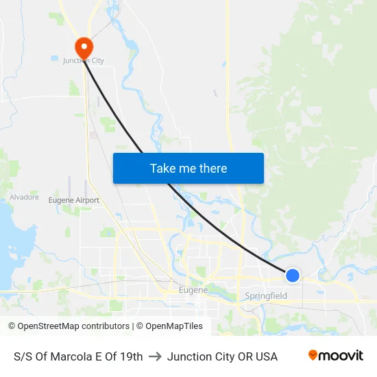 S/S Of Marcola E Of 19th to Junction City OR USA map