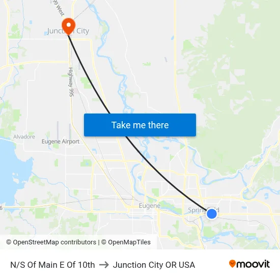 N/S Of Main E Of 10th to Junction City OR USA map