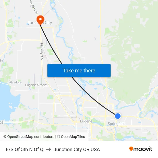 E/S Of 5th N Of Q to Junction City OR USA map