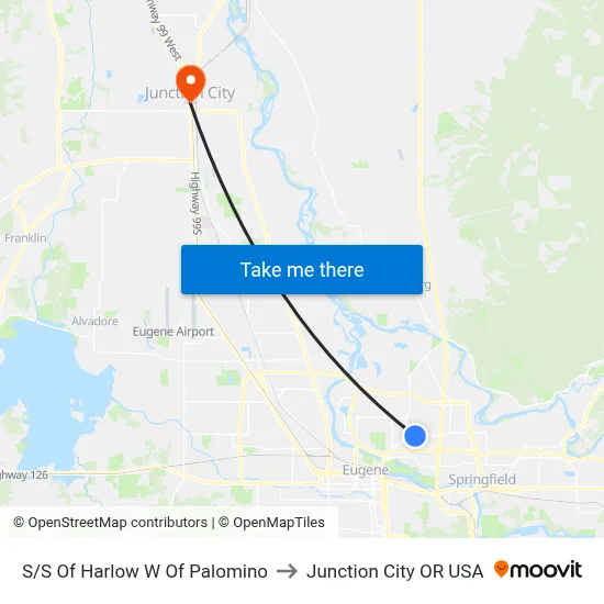 S/S Of Harlow W Of Palomino to Junction City OR USA map