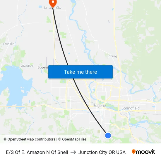 E/S Of E. Amazon N Of Snell to Junction City OR USA map