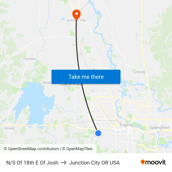 N/S Of 18th E Of Josh to Junction City OR USA map