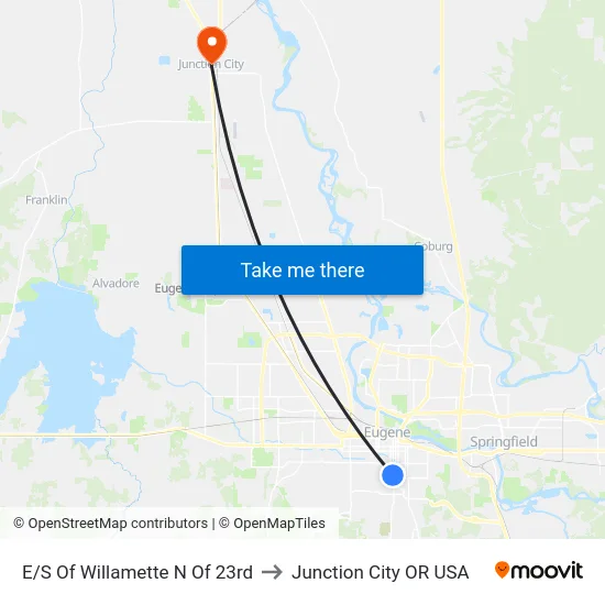 E/S Of Willamette N Of 23rd to Junction City OR USA map