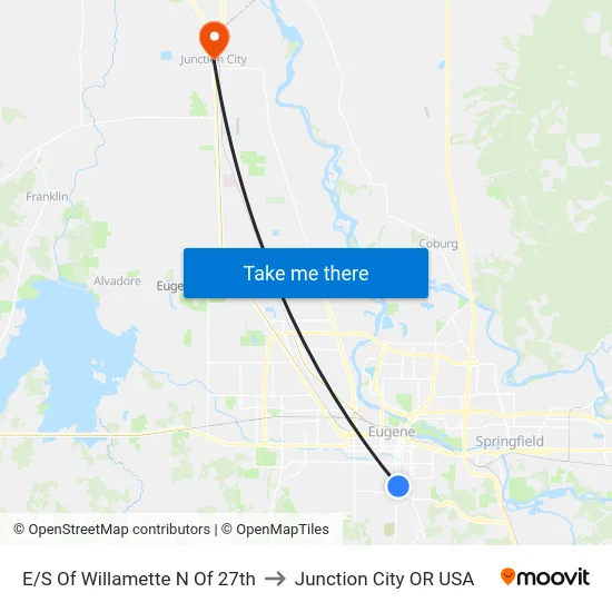 E/S Of Willamette N Of 27th to Junction City OR USA map