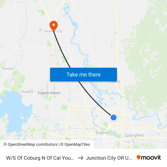 W/S Of Coburg N Of Cal Young to Junction City OR USA map