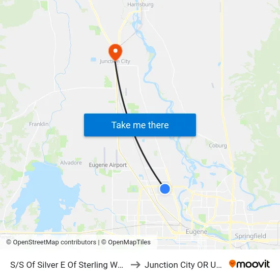S/S Of Silver E Of Sterling West to Junction City OR USA map