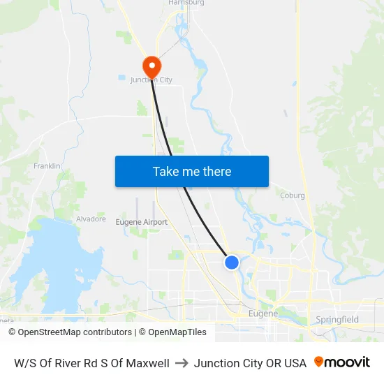 W/S Of River Rd S Of Maxwell to Junction City OR USA map