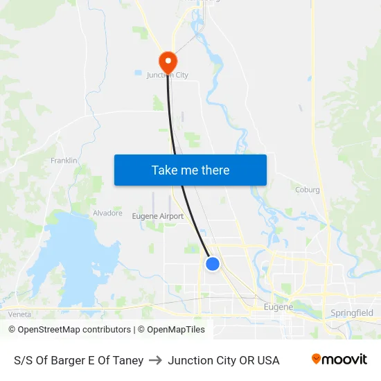 S/S Of Barger E Of Taney to Junction City OR USA map