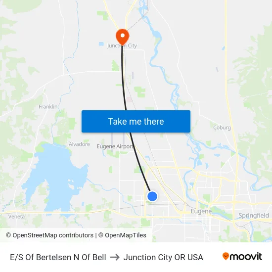 E/S Of Bertelsen N Of Bell to Junction City OR USA map