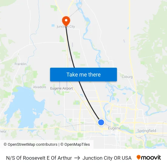 N/S Of Roosevelt E Of Arthur to Junction City OR USA map