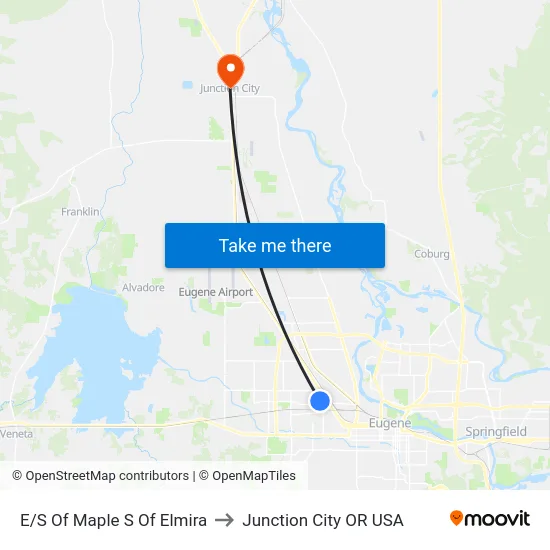 E/S Of Maple S Of Elmira to Junction City OR USA map