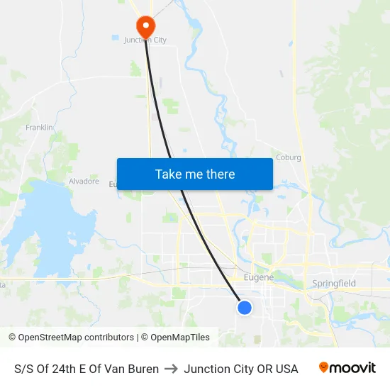 S/S Of 24th E Of Van Buren to Junction City OR USA map