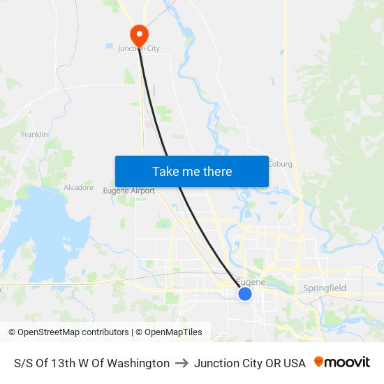 S/S Of 13th W Of Washington to Junction City OR USA map