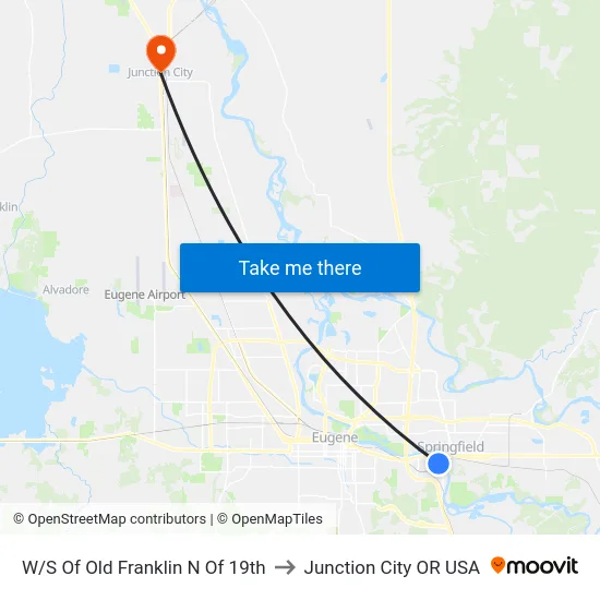 W/S Of Old Franklin N Of 19th to Junction City OR USA map