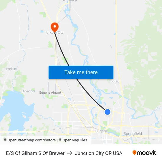 E/S Of Gilham S Of Brewer to Junction City OR USA map