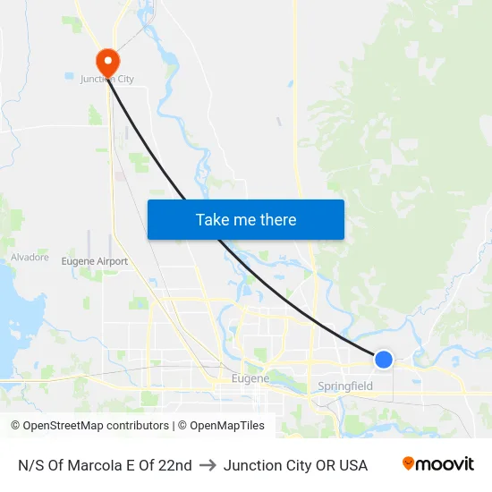 N/S Of Marcola E Of 22nd to Junction City OR USA map