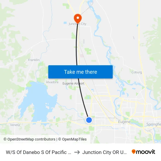 W/S Of Danebo S Of Pacific St to Junction City OR USA map