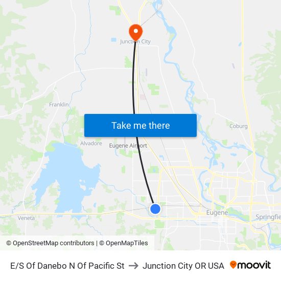 E/S Of Danebo N Of Pacific St to Junction City OR USA map