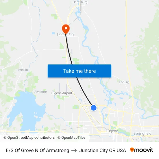 E/S Of Grove N Of Armstrong to Junction City OR USA map