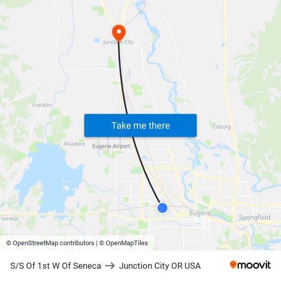 S/S Of 1st W Of Seneca to Junction City OR USA map